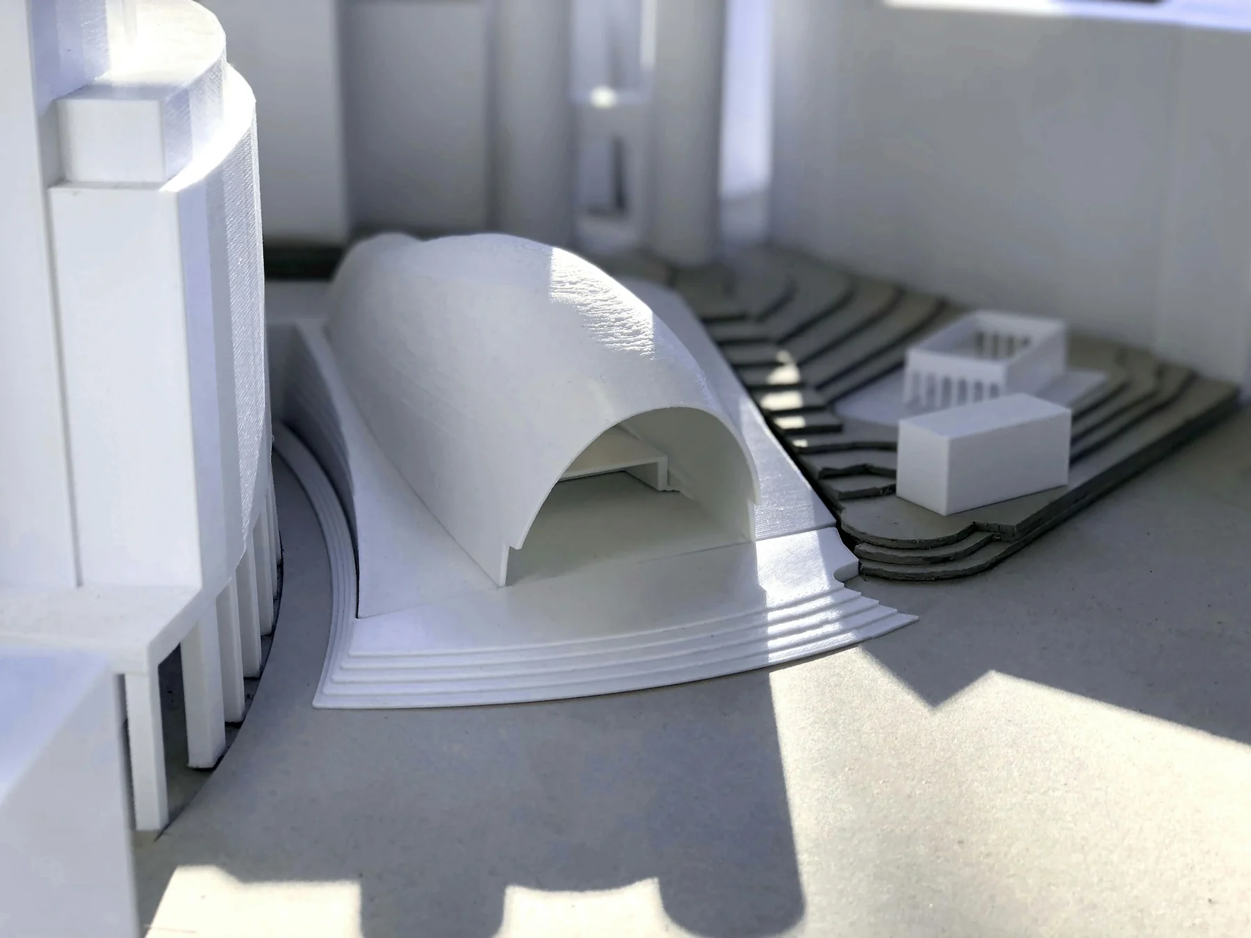Detalle real de una maqueta arquitectónica impresa en 3D