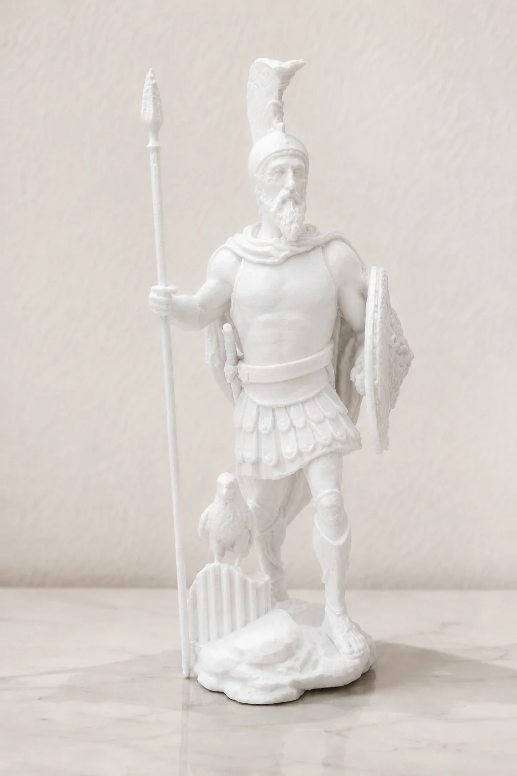 Figura de guerrero impresa antes del acabado