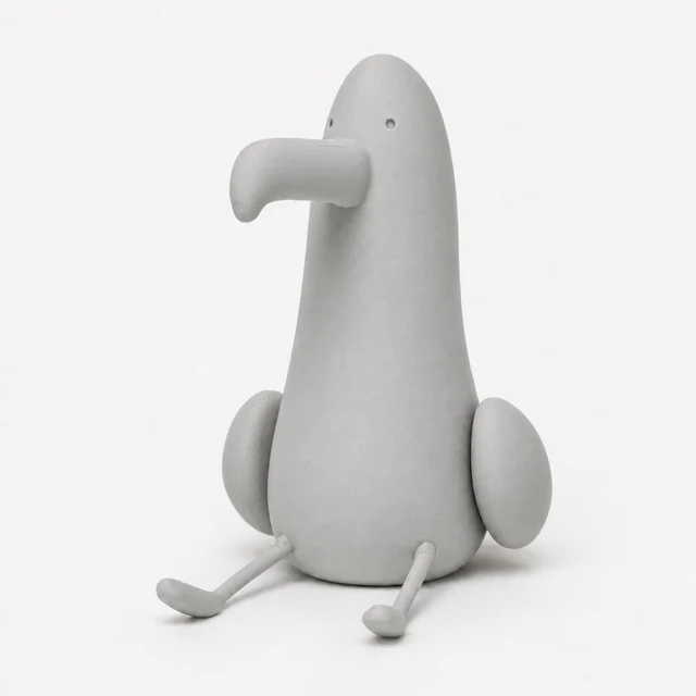 Figura de PLA gris claro con acabado mate